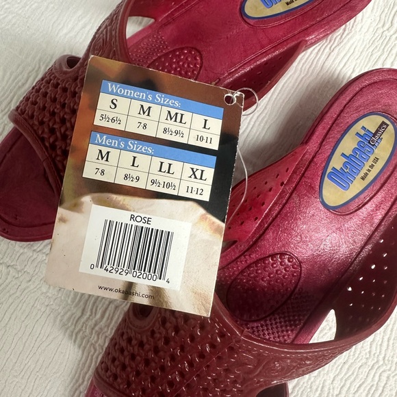 Vintage 1980s Okabashi Red Rose Slip on Jelly Sandals built in foot therapy - Picture 6 of 10